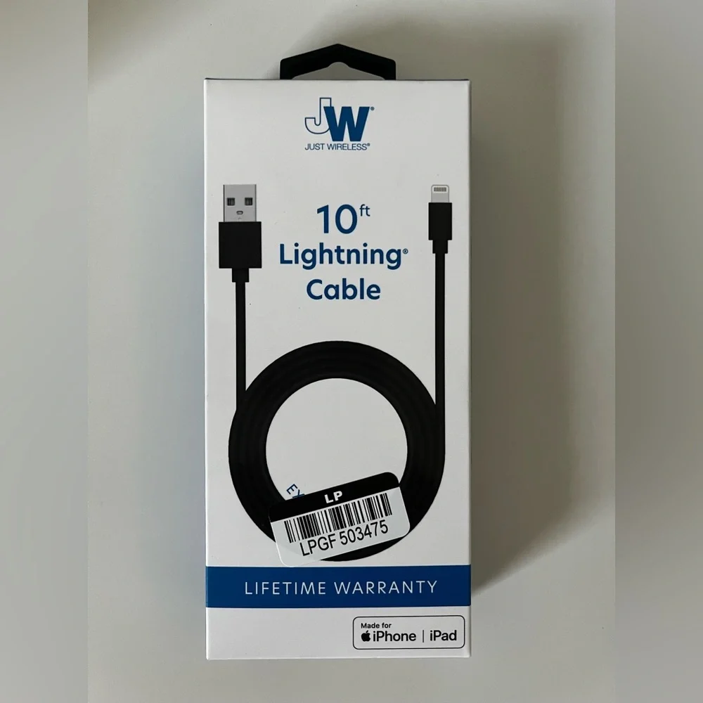 Black 10ft Lightning Cable